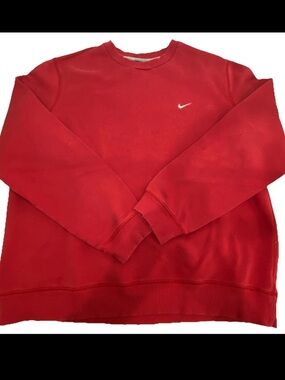 Nike Pullover Red Sweatshirt Crew Neck Long Sleeve Men's Size XL